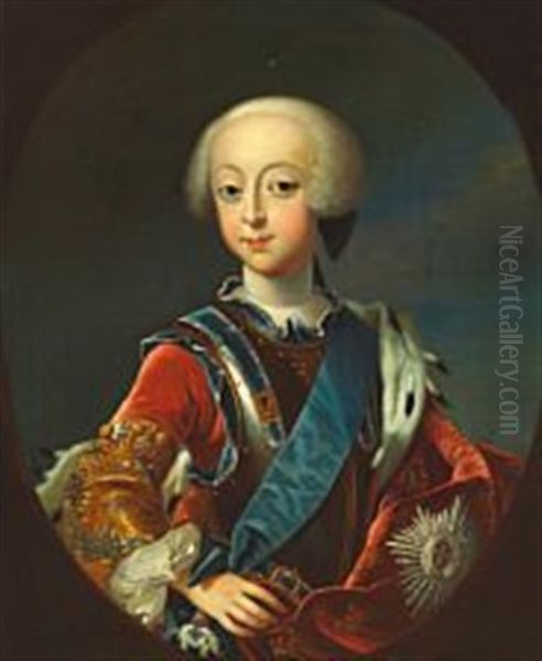 Portrait Of Frederik V As A Child Oil Painting by Andreas Moller