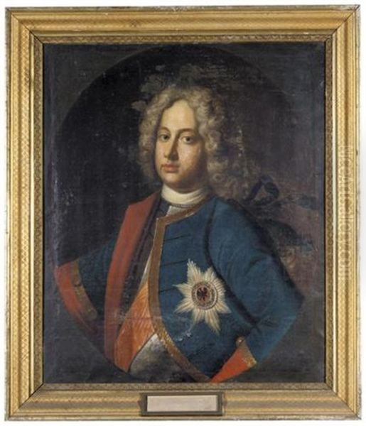 Portrait Of King Friedrich Wilhelm I Of Prussia Oil Painting by Andreas Moller