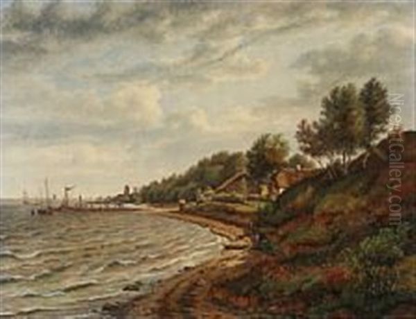 Coastal Scape Oil Painting by Jens Peter (I.P.) Moeller