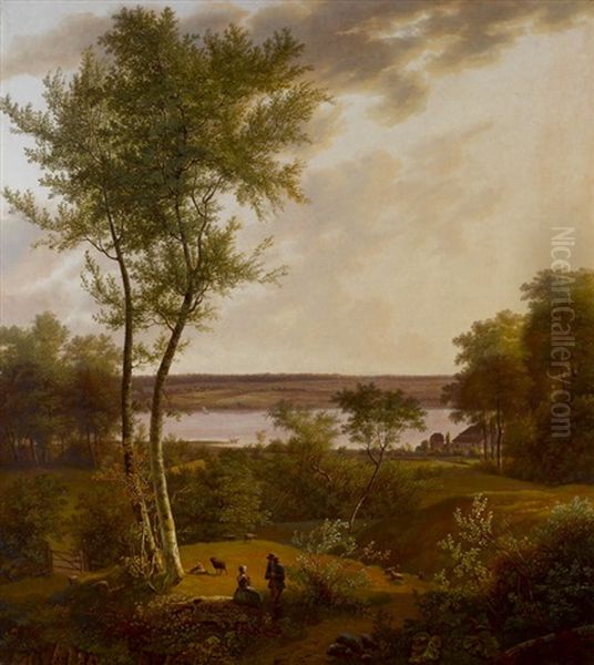 Danische Landschaft In Jutland Oil Painting by Jens Peter (I.P.) Moeller