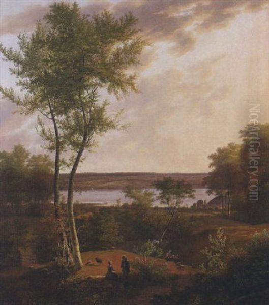 Weite Flusslandschaft Oil Painting by Jens Peter (I.P.) Moeller