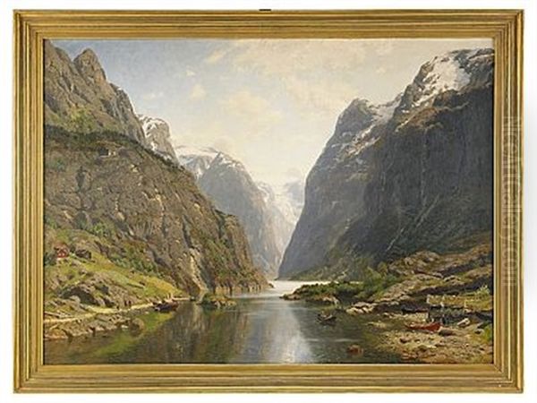 Loen, Nordfjord - Norge Oil Painting by Niels Bjornsen Moller