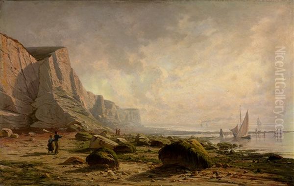 Steilkuste Bei Dover An Einem Sonnigen Morgen Oil Painting by Reinhold von Moeller