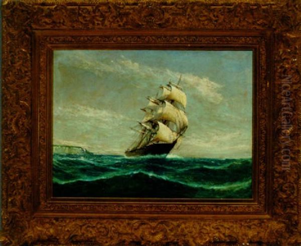 Vessel On A Choppy Sea Oil Painting by Farkas (Wolfgang) Molnar