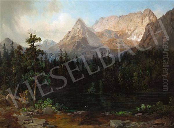 Tatra Landscape Oil Painting by Jozsef Molnar