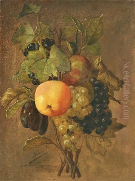 Fruit Still-life Oil Painting by Jozsef Molnar