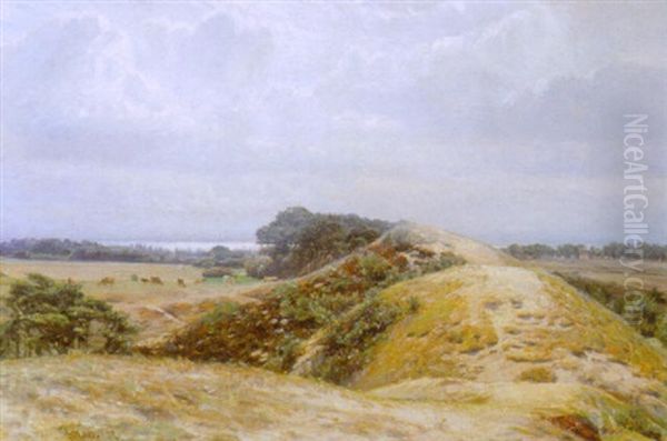 Landskab Med Bakker Og Koer, Fano Oil Painting by Niels Pedersen Mols