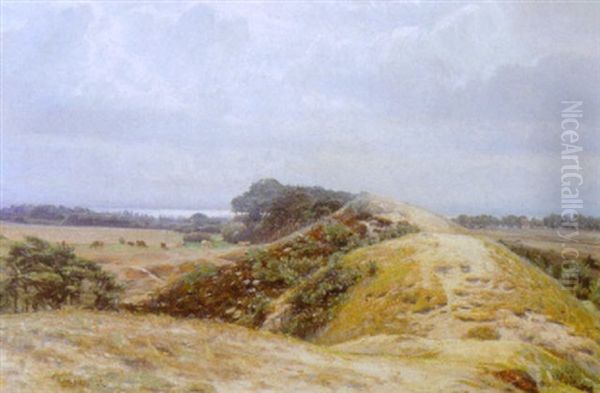 Landskab Met Bakker Og Koer, Fano Oil Painting by Niels Pedersen Mols