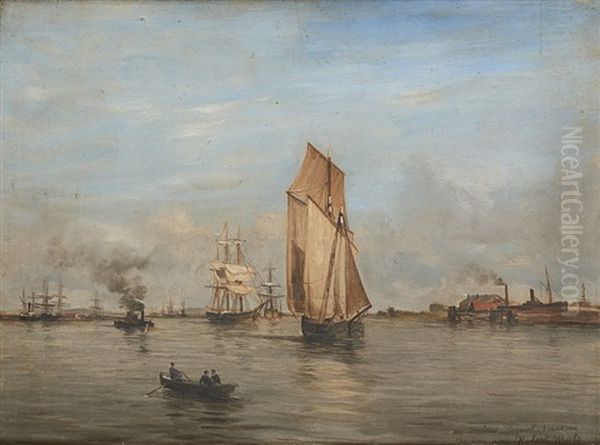 Estuaire Anime Oil Painting by Robert Charles Gustave Laurens Mols