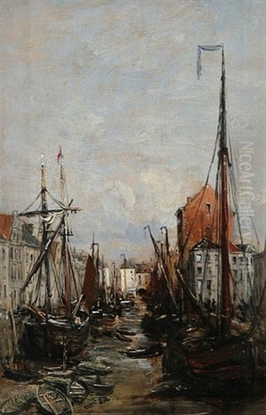 The Antwerp Brouwersvliet Oil Painting by Robert Charles Gustave Laurens Mols