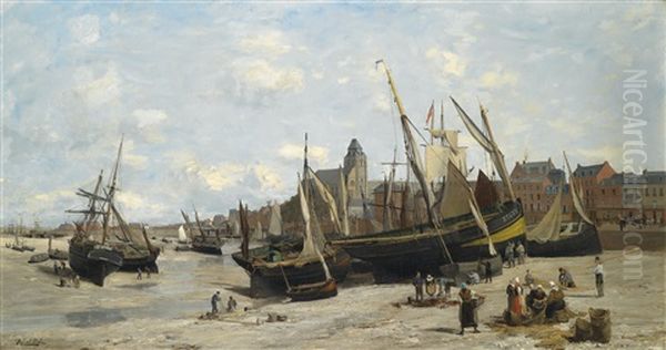 Scheldemundung Bei Antwerpen Oil Painting by Robert Charles Gustave Laurens Mols