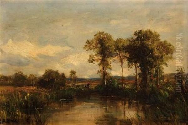 Au Bord De La Riviere Oil Painting by Robert Charles Gustave Laurens Mols