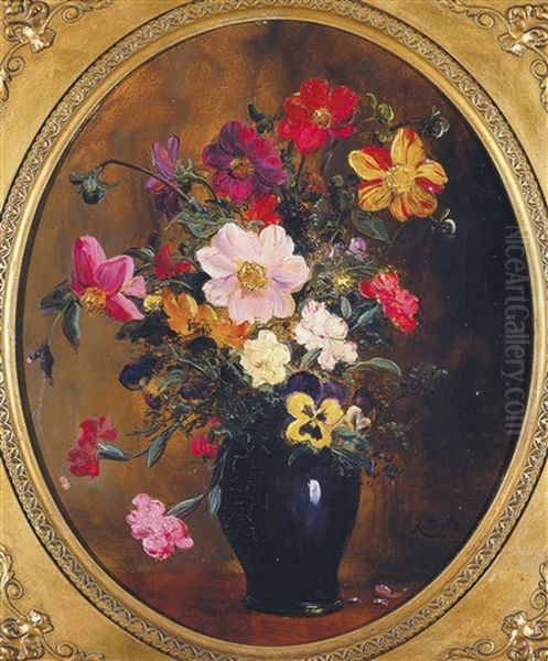 Stilleven Met Bloemen Oil Painting by Robert Charles Gustave Laurens Mols