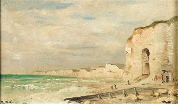 Kustenlandschaft Mit Spaziergangern Am Strand Oil Painting by Robert Charles Gustave Laurens Mols