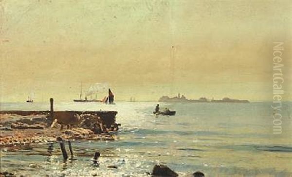 Seascape Oil Painting by Christian Ferdinand Andreas Molsted