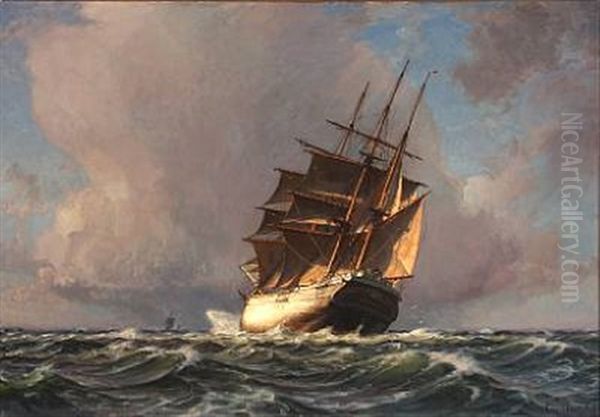 Et Solblink. Bygeveir I Drogden Oil Painting by Christian Ferdinand Andreas Molsted