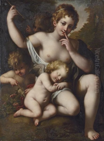 Venus And Cupid With Putti Oil Painting by Federico Bianchi