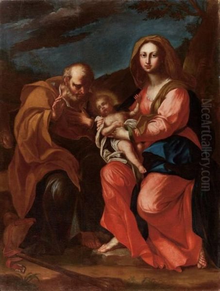 Riposo Della Sacra Famiglia Durante La Fuga In Egitto Oil Painting by Federico Bianchi