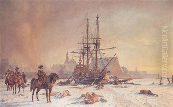 Morgen Efter Stormen Pa Kobenhavn 1659. Kong Frederik Iii Besoger Valpladsen Ved Fregatten 