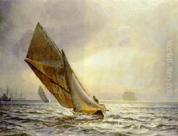 Det Klarer Op. Efteraarsstemning I Drogden Oil Painting by Christian Ferdinand Andreas Molsted