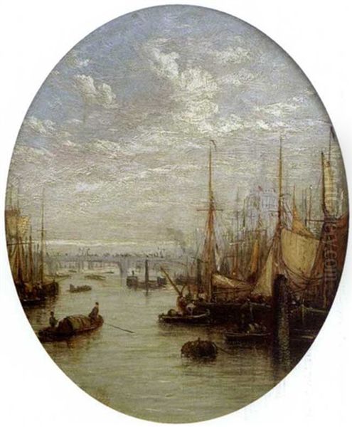 Sailing Boats On The Thames Oil Painting by Francis Moltino