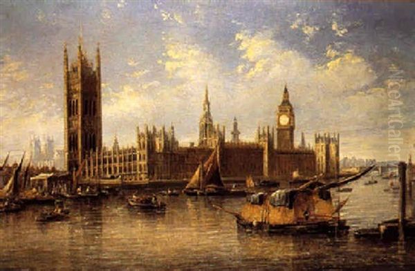 Vista De Londres Con El Parlamento Al Fondo Oil Painting by Francis Moltino