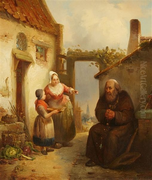 A Mendicant Monk Oil Painting by Petrus Marius Molyn