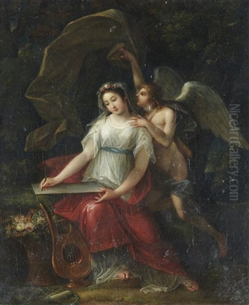 Flore Et Zephir Oil Painting by Jacques-Francois Momal