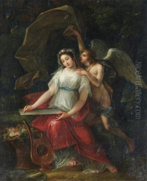 Flore Et Zephir Oil Painting by Jacques-Francois Momal