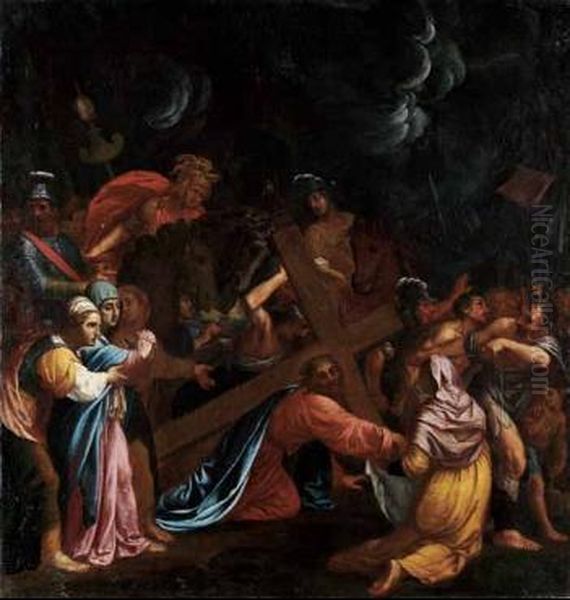 Salita Al Calvario Oil Painting by Isidoro Bianchi