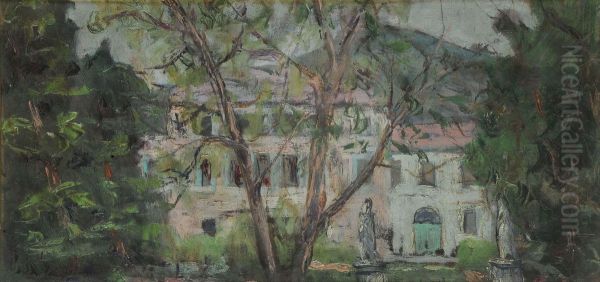 Villa Del Conte Rosa Oil Painting by Luigi Bianchi