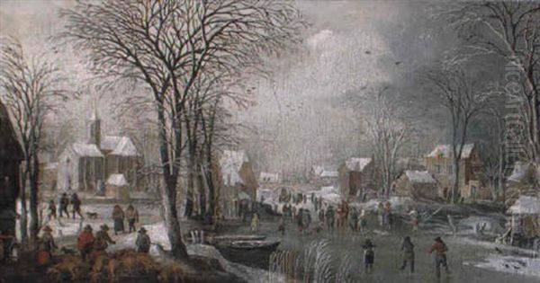 Paysage De Riviere Gelee Oil Painting by Joos de Momper the Elder