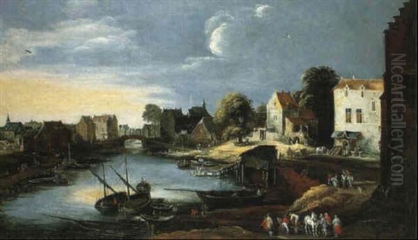 Vue D'un Village Oil Painting by Philips de Momper the Elder