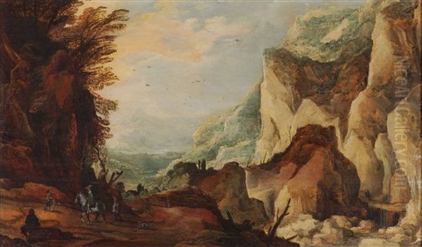 Paesaggio Con Viandanti Oil Painting by Joos de Momper the Younger