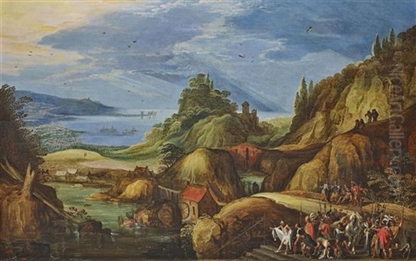 Die Reinigung Des Naaman Oil Painting by Joos de Momper the Younger