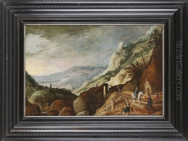 Uberfall In Gebirgiger Landschaft Oil Painting by Joos de Momper the Younger