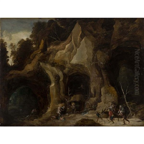 La Tentation De Saint Antoine Oil Painting by Joos de Momper the Younger