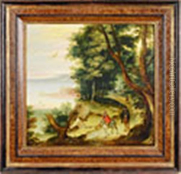 Forest Landscape With Riders Oil Painting by Joos de Momper the Younger