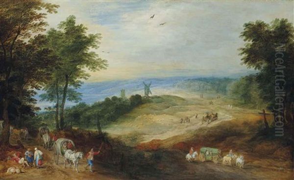 Paysage Au Moulin Oil Painting by Joos de Momper the Younger