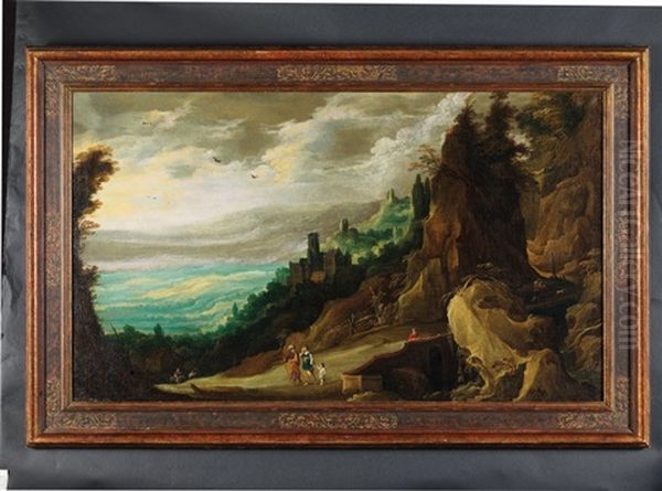 Paysage Anime De Personnages Oil Painting by Joos de Momper the Younger