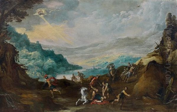 La Conversion De Saint Paul Oil Painting by Joos de Momper the Younger