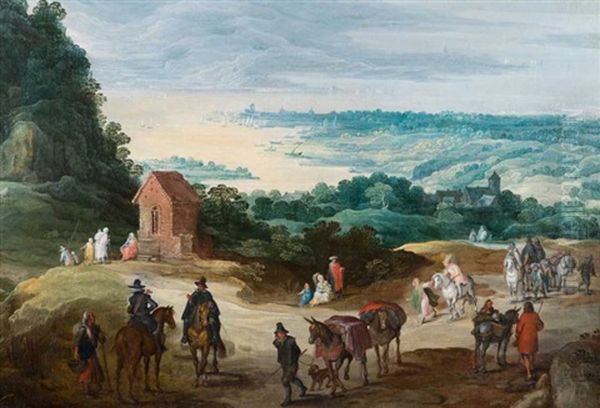 Convoi Dans Un Paysage Oil Painting by Joos de Momper the Younger