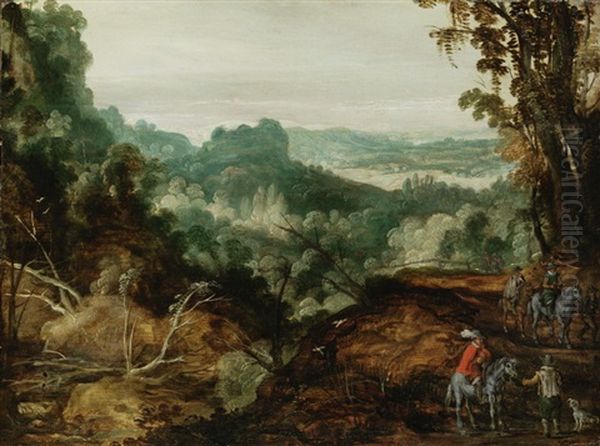 Landschaft Mit Reitern Oil Painting by Joos de Momper the Younger