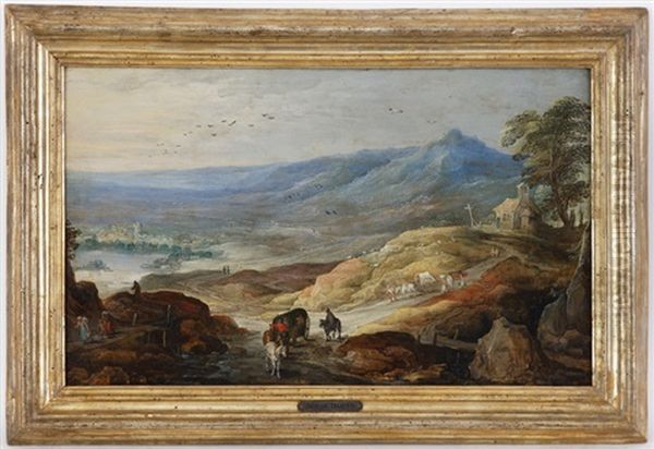 Paysage Avec Collines, Montagnes Et Chapelle Oil Painting by Joos de Momper the Younger