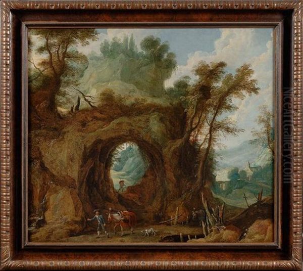 Paysage Anime A La Grotte Oil Painting by Joos de Momper the Younger