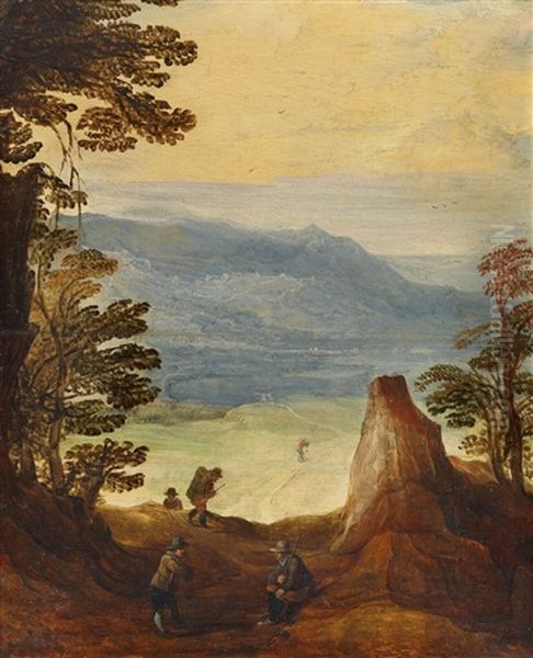 Landschaft Mit Wanderern Oil Painting by Joos de Momper the Younger