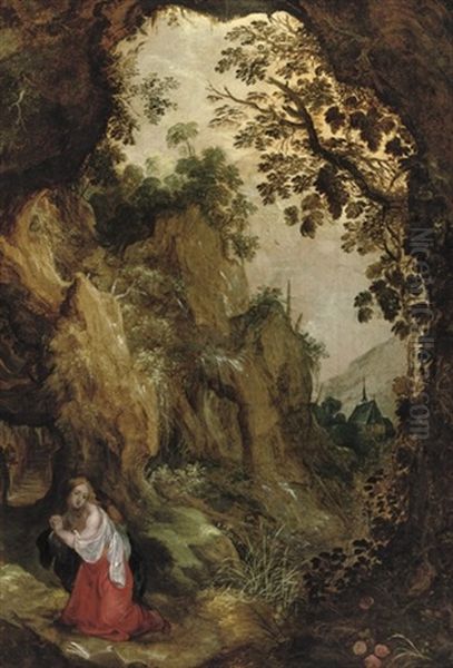 The Penitent Mary Magdalene In The Wilderness Oil Painting by Joos de Momper the Younger