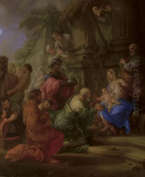 The Adoration Of The Magi Oil Painting by Pietro Bianchi