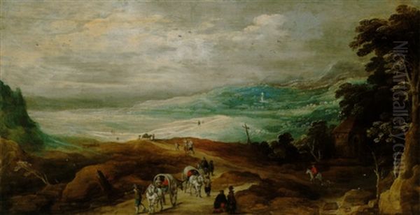 Weite Landschaft Mit Reisenden Oil Painting by Joos de Momper the Younger