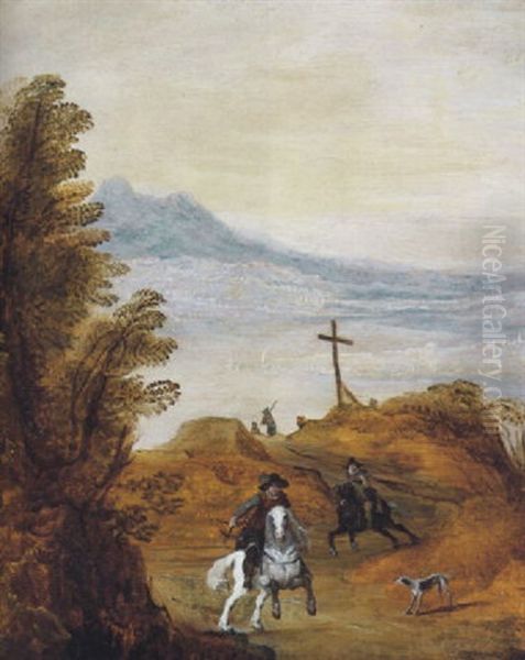 Weite Landschaft Mit Reitern Oil Painting by Joos de Momper the Younger